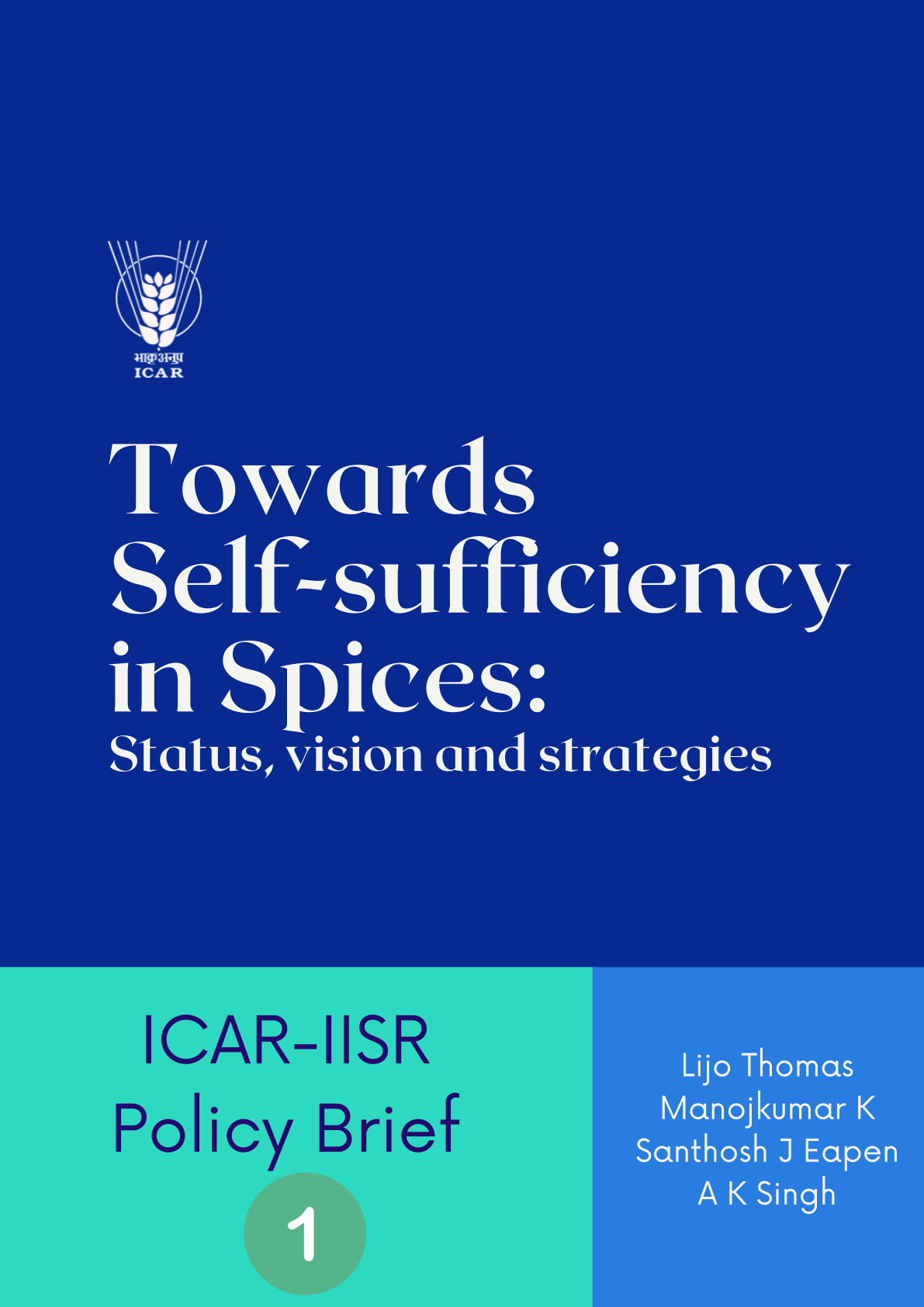Towards Self-Sufficiency in Spices cover